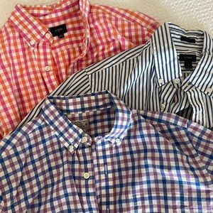 Lot of 3 men’s J. Crew button down long sleeve shirts